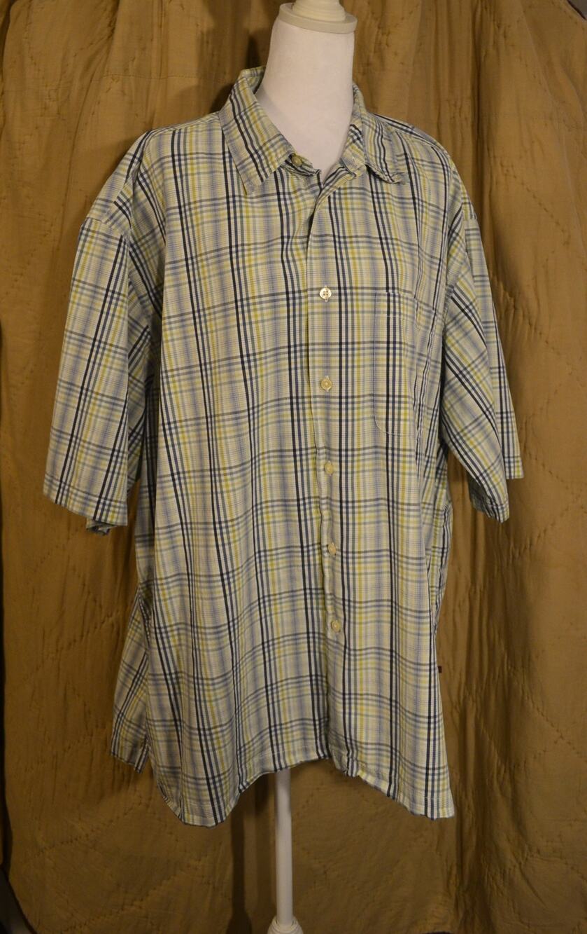 Arrow Salt Water Men’s XXL Plaid 100% Cotton Short Sleeve Button Down Shirt